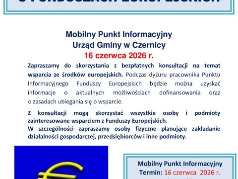 Mobilny Punkt Informacyjny w Urzędzie Gminy w Czernicy – 16 czerwca 2026 roku
